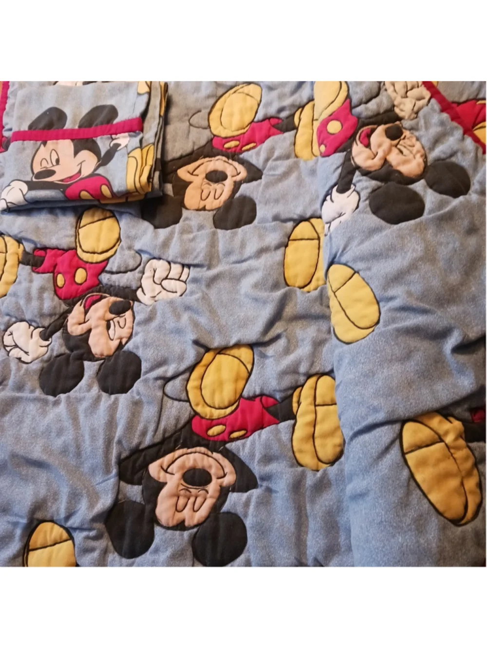 Mickey Mouse Blanket Pillow Case Toddler Crib Set 46 x 62